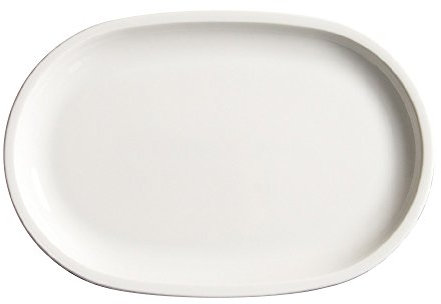 SATURNIA 5618725 Piatto Ovale Chicago in Porcellana, Bianco, Cm 25, Porcelain
