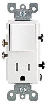 Leviton Tamper Resistant Rocker NEMA Kombination Decora Schalter und Köcher, T5625-W