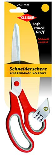 Kleiber 921-36 250mm Soft Grip Bent Dressmakers Scissors (10 inch), Red