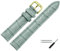 MARBURGER Uhrenarmband 18mm Leder Grau Gold Alligator Prägung Mit Naht - Montage Set 1431814000220