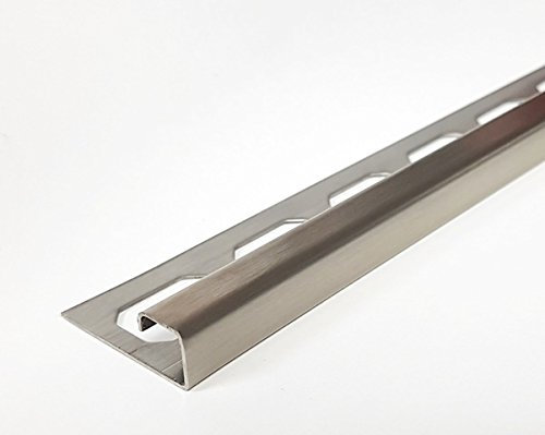 5 Schienen a) 2,50m = 12,5 lfdm. Edelstahlschiene V2A gebürstet 10 mm Quadratprofil Fliesenschiene