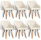ESTEXO Esszimmerstuhl Küchenstuhl Stuhl 6er Set Vintage Essstuhl Stoffbezug Holz Stühle (Beige)