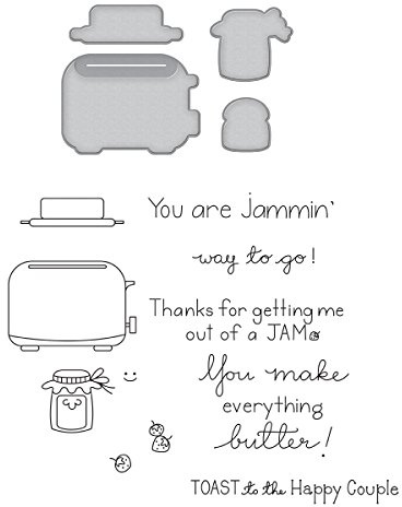 Spellbinders Toast with Jam 'n Bread Stamp and Die Set, Metal, Multi-Colour, 29.7 x 14.7 x 0.6 cm