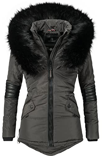 Navahoo Damen Winterjacke Steppjacke Nirvana Anthrazitgrau Gr. XS