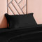 THXSILK 19 Momme Seide Kissenbezug Kissenhülle - Maulbeerseide Kopfkissenbezug - Hypoallergen mit Reißverschluss Seidenkissenbezug- Pure Seide auf beiden Seiten - Schwarz 40x80cm