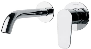 Ramon Soler - Grifo de Lavabo Monomando Empotrado, Ahorro de Agua S2, Cromado, 2 Florones, Diseño Moderno, Serie Alexia