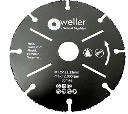 WELLERWERKZEUGE | Multi Sägeblatt Trennscheibe 125mm Winkelschleifer für Laminat Holz Kunststoff Nagelfest