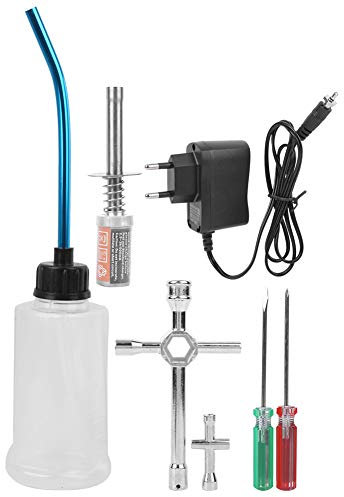 VGEBY Kit de Inicio de Encendido Nitro RC, Kit de Inicio de Coche de Combustible Modelo RC, Encendedor de Enchufe Apto para HSP 80141 1/8 1/10 Vehículo de Control Remoto 110-240V(EU)