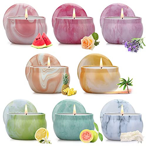 Duftkerzen Geschenke für Frauen 8er Pack Kerzen Zuhause, duftende Aromatherapie Stressabbau Sojawachskerzen für Bad Yoga Frauen Geburtstagsgeschenke, Vanille
