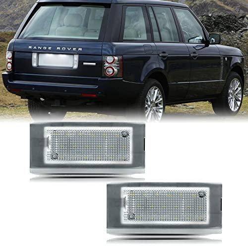2pcs LED License Number Plate Lights For Range Rover L322 2003 2004 2005 2006 2007 2008 2009 2010 2011 2012 SMD Rear Tag Lamp OEM# XFJ000020