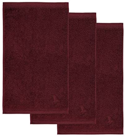 Möve Superwuschel Gästetuch 30 x 50 cm aus 100% Baumwolle, Burgundy 3er Set