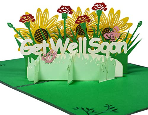 Magic Ants Gute Besserung Karte, 3D Pop Up Gute Besserung Karte, Flora Sympathie 3D Grusskarte