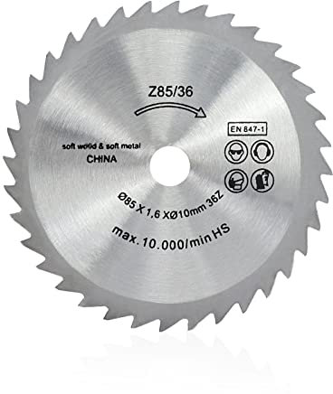 JAINGU 85mm Mini Electric Saw Blade 36T HSS Circular Saw Blade 85x1.6x10mm Woodworking Cutting Disc