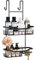 HapiRm Shower Caddy Hanging Black - 2 Tier Over Door Shower Caddy with Soap Holder and Razor Holder, Stainless Steel Bathroom Caddy with 14 Hooks, Bathroom Shelves no Drilling for Shampoo Conditioner