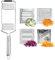Affettatrice multiuso per verdure, formaggio, in acciaio inox, con 4 lame regolabili, utensile da cucina portatile per formaggio, patate, cetrioli, limoni, frutta, verdura (4 lame)