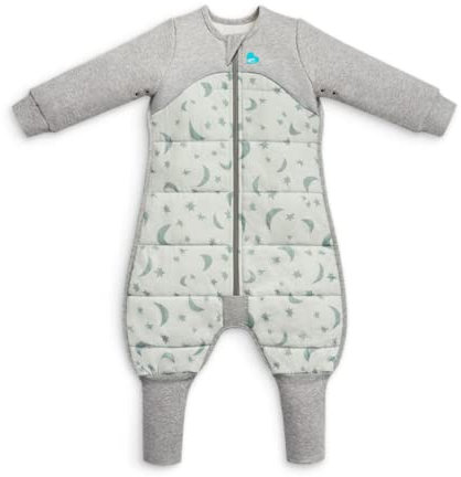Love To Dream Quilted Sleep Suit Warm with Legs, 24-36 months, Olive, 2.5 Tog for Cool Temps (16-20°C), Long Sleeve Wearable Blanket & Quilt, Machine Washable Cotton, Made for Movement with Grip Pads