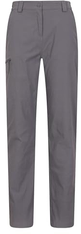 Mountain Warehouse Stretch-Damenhosen für Wanderer – UV-Schutz, schnell trocknende Hosen, mehrere Taschen – ideal für draußen, Picknick, Parks Kohle Damengröße EU 46