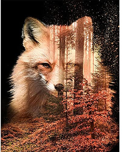 Diamond Painting Fuchs 40x50 Diamond Painting Quadratische Steine Malen nach Zahlen Fuchs im Wald Glitzersteine Painting by Numbrs Crystal Rhinestone Embroidery Pictures Art Stickbild Fuchs Mosaik