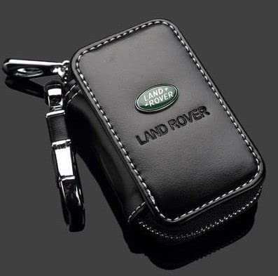 AIYING Cuir, Étuis à Clés de Voiture, Porte-clés Télécommande, Porte-clés, Accessoires de Décoration, pour Land Rover Defender Discovery 3 4 Range Sport Evoque Freelander 2,Bla-CK