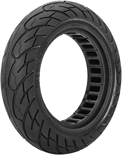 G.V.SHOP® 10X2.5 Zoll 45MM Vollgummirad für Elektroroller Scooter Scooter, Vollgummi, Kompatibel mit NINEBOT G30 Max, Xiaomi PRO 4, Anti-Rutsch, Vollgummireifen, 60/70-6.5 (SCHWARZ 1PCS)