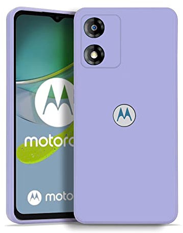 KRUSKY Liquid Silicone Case for Motorola Moto E13, Soft Gel Rubber Anti-scratch Shockproof Slim Full Body Protection Phone Case Cover Compatible with Motorola Moto E13 (Lavender)