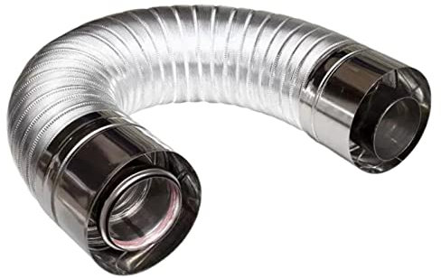 Milageto Tuyau de cheminée Tuyau de poêle à bois Cheminée de ventilation portable Diamètre flexible 6 cm Raccords Tube d'extension de conduit pour camping en, Extérieur 90x80cm