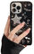 LOLAGIGI for iPhone 13 Case Bling Stars 3D Hearts Diamond Twinkle Star Glitter Y2K Spark Luxury Girly Aesthetic Personalized Design for Women Girls Teens Soft Transparent TPU Case, 6.1, Black