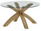 möbelando Couchtisch BISIRA aus Glas, Massivholz in holzfarben. Abmessungen (BxHxT) 80x40x80 cm