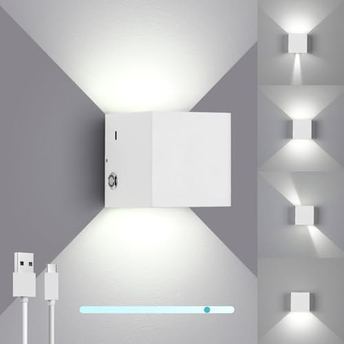 ENCOFT Lampada da Parete Senza Fili 4000mAh Applique da Parete Interno Dimmerabile Luci LED Senza Filo Moderno Applique Senza Fili da Muro Lampade Senza Corrente (Bianco Freddo)