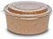 Commerline Lot de 150 bols à salade bio 1100 ml | Lot de 150 bols à salade jetables avec couvercle | Saladiers en carton Kraft jetables (saladier bio_1100 ml, 150 pièces)