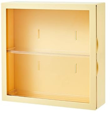 Wandvitrine für Sammlerstücke, Pop Manga, Modellbau, Auto-Sammlung – Pet Acryl – (Gelb, 24,5 x 24,5 x 8 cm)
