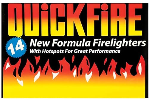 AMK® QuickFire Fire Lighters Long Burning Firelighters Barbecue Oven Flame Fast Pack Hotspots Burners