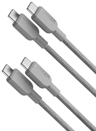 Anker USB C Cable, USB C to USB C Cable (3ft,2Pack), (60W/3A) USB C Charger Cable Fast Charge for iPhone 15/15Pro/15Plus/15ProMax, Samsung Galaxy S23, iPad Pro 2021, iPad Air 4, MacBook Pro 2020