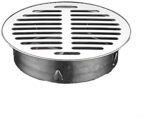 Hasaller Rejilla de drenaje de suelo de acero inoxidable con diseño hueco grande, se adapta a tubos de drenaje de 50 mm a 200 mm, fácil instalación para desagües exteriores e interiores (150 mm)