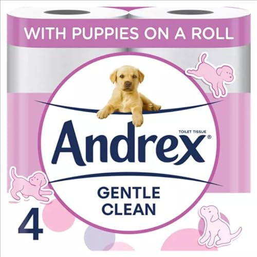 Andrex Gentle Clean Toilet Tissue Case of 6 x 4 Rolls (Total 24 Toilet Rolls) - Gentle and Soft on Your Family's Skin