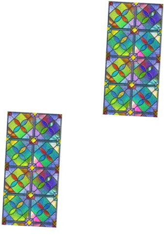 OUNONA 2pcs Privacy Window Film Patterned Design Easy to Install Static Window Decal Glue