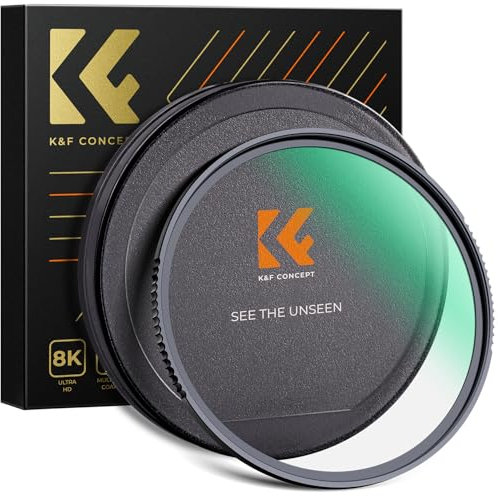 K&F Concept Filtre UV Dur 43mm Protection en Verre Trempé HD Multi-Couches Imperméable Anti-Choc pour Objectif Appareil Photo
