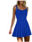 Robe d'été festive pour femme - Robe de demoiselle d'honneur courte - Robe de mariée courte - Robe de danse - Robe standard pour baptême - Robe de cocktail, Bleu électrique., S