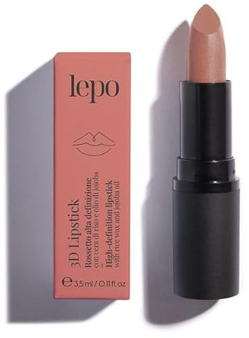 LEPO 3D Lipstick, Lippenstift mit hoher Definition Nr. 103 Zimt, mit Reiswachs und Jojobaöl, intensive Farbe und feuchtigkeitsspendende Wirkung, perfekt für dreidimensionale Lippen