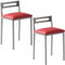 MOMMAHOME® Taburetes de Cocina - Pack 2 Taburetes de Cocina, Banquetas, Taburete Bar, Material Metal/Ecopiel, MOLI, Medidas 34x34x65cm (Rojo/Plata)