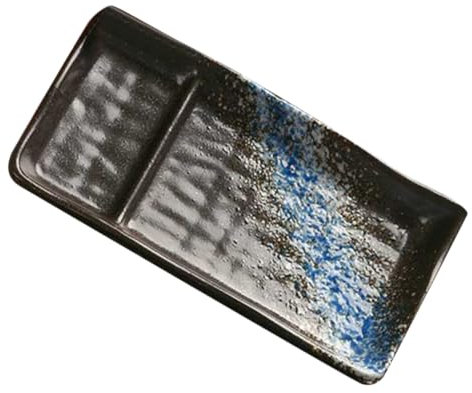 Amosfun Essential Dining - Piatto in Ceramica Con Scomparti Ideale Per Sushi Ravioli E Altro