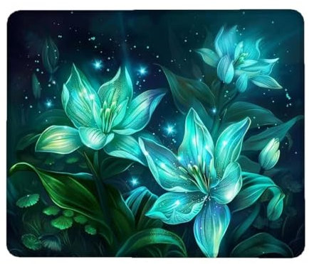 Mousepad, 240 x 200 mm Gaming Mousepad Grün, Wasserdichtes Mauspad Klein, Gaming Mauspad Ästhetik mit Rutschfester Gummiunterseite, Vernähter Kanten Gaming-Mauspads für PC, Laptop, Home, Office J-7