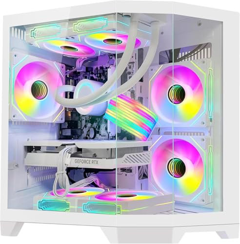 HOENGAGER Ocean of Stars Gaming PC - AMD Ryzen 7 7800X3D 4,2 GHz, RTX 4060 8G, 32 GB DDR5 RAM 6000 MHz, 1 TB PCIe SSD, 11 AC WiFi, Windows 11 Pro 64-bit, bianco