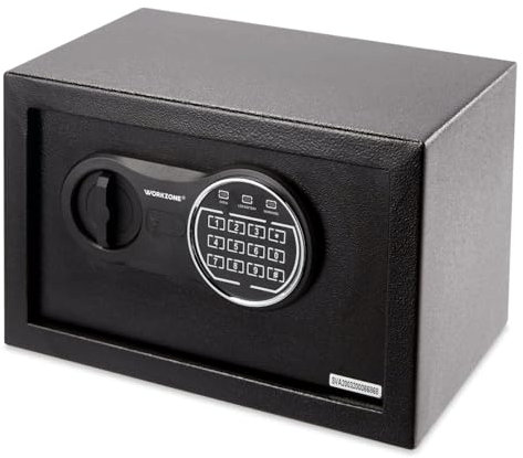 Workzone Tresor für Zuhause - Elektronischer Safe Digital Wandtresor Größe: 31x20x20 cm LED-Anzeige Doppelbolzenverriegelung Hotelsafe Möbeltresor - schwarz