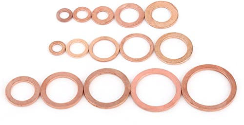 Copper Flat Washers Kit 150pcs, Spreader, Insulator, Locking Device, Long,Time, for Spacer Wear Pad, Pre,Load Indicator, Standard Plain Washer Set