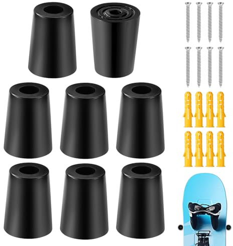 lasuroa 8pz Porta Sci Verticale, Supporto da Parete per Sci con Viti Tasselli di Espansione Porta Snowboard Verticale per Riporre e Mostrare in Modo Sicuro i Tuoi Sci Snowboard(Nero)