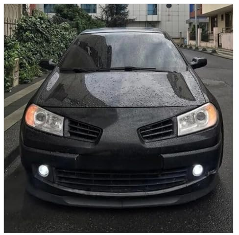 Spoiler Pare Choc pour Megane 2 Kit Carrosserie Accessoires Voiture Becquet Séparateur Diffuseur Rabat Sport Pare-Chocs Pièces Extérieures 2 Pièces Lèvre Avant Lèvre Pare Choc Avant(Black)