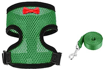 HYROOY Verstellbares Hühner-Geschirr mit Leine, bequeme Hennenweste, atmungsaktives Trainingsgeschirr und Leine für Ente, Hahn, grünes Netzgewebe, Nylon