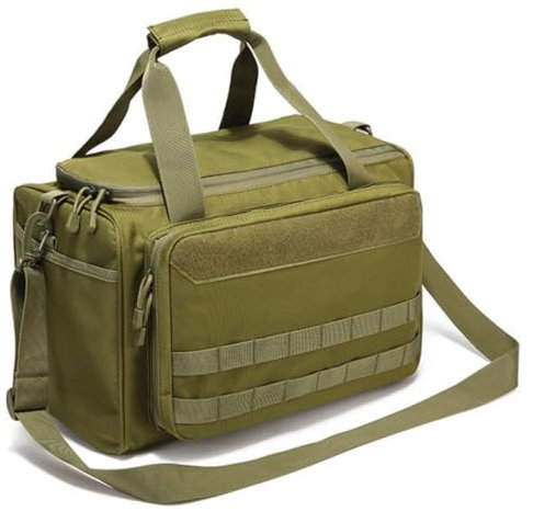 Peminkoo Borsa da tiro tattica per pistola Sistema Molle Borsa da tiro per addestramento alla pistola Accessori per campeggio e caccia Zaino per attrezzi a tracolla (Green)