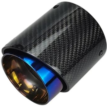 Auspuffblenden Auspuffendrohr Aus Gebranntem Blau Schwarze Kohlefaser Passend Für MINI Für Cooper S Für F54/F55/F56/F57/F60/R55 R56 Endrohrblenden(Inlet 72mm)